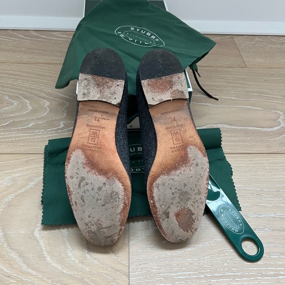 Stubbs & Wootton Falcon Grey Slippers 7.5 - Picture 7 of 7